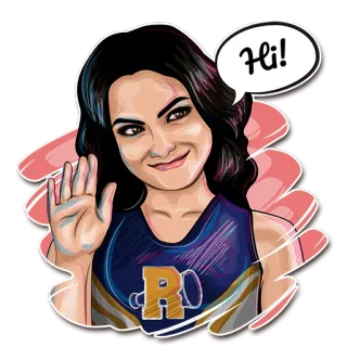 👋 Hi! Мультфильм, Приветствие, Привет, Волна, Человек, Стикер telegram sticker