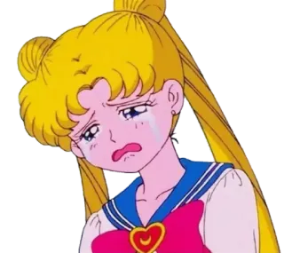 😭 Sailor Moon อนิเมะ, การ์ตูน, ร้องไห้, เศร้า, น้ำตา, เซเลอร์มูน telegram sticker