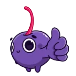 👍 Pollice in su, Frutta, Carino, Bacche, Positivo telegram sticker