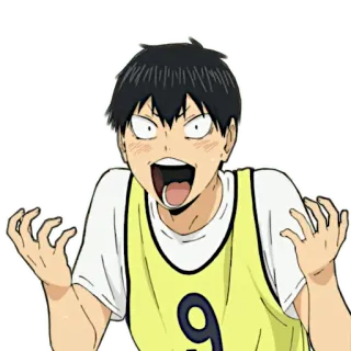 😃 Kageyama Haikyuu Аниме, Haikyuu, Кагеяма, Мультфильм, В шоке, Взволнован, Манга telegram sticker