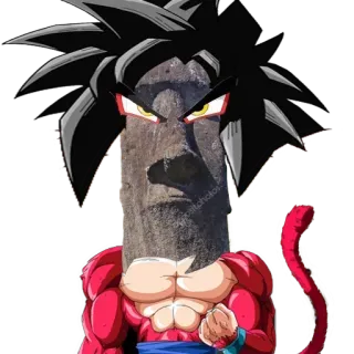 🗿 Goku Dragon Ball Z อนิเมะ, การ์ตูน, ตัวละคร, ซูเปอร์ไซย่า, โมอาย telegram sticker