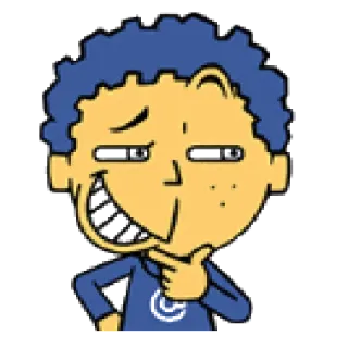 😜 мультфильм, персонаж, думающий, иллюстрация, мальчик telegram sticker