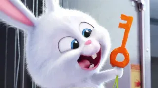 🐰 Snowball The Secret Life of Pets conejo, dibujos animados, animado, mascota, lindo whatsapp sticker
