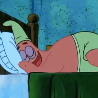 ✨ Patrick Star Spongebob Squarepants patrick, dormir, oreiller, dessin animé telegram sticker