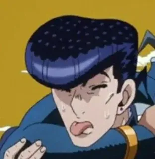 😝 Josuke Higashikata JoJo's Bizarre Adventure Anime, Manga, Josuke Higashikata, Le Bizzarre Avventure di JoJo, Linguaccia, Divertente, Sudato whatsapp sticker
