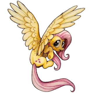 😶 Fluttershy My Little Pony Fluttershy, My Little Pony, Pegaso, Pony, Amarillo, Animal, Dibujos animados telegram sticker