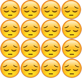 😔 Emoji, Triste, Cara, Expresión, Sentimiento, Amarillo whatsapp sticker