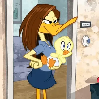 🥕 Mmm Dibujo animado, Pato, Bebé, Enojado, Madre, Irritado telegram sticker