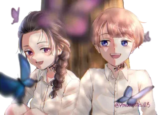 🦋 anime, children, cartoon, art telegram sticker