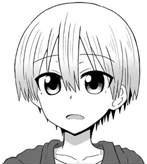😦 Аниме, Манга, Персонаж, Черно-белое, Портрет telegram sticker