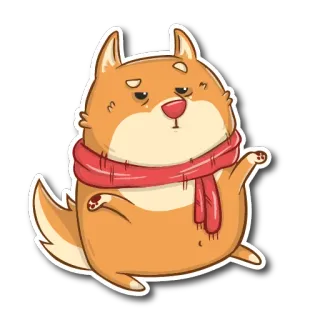 💁‍♀️ dog, scarf, cute, animal, cartoon, winter, friendly telegram sticker