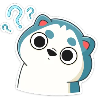 ❓ hond, verward, vraag, schattig, dier, husky telegram sticker