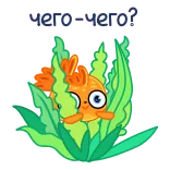 😮 чего-чего? Hoạt hình, Rong biển, Cá, Dễ thương, Buồn cười, Câu hỏi telegram sticker