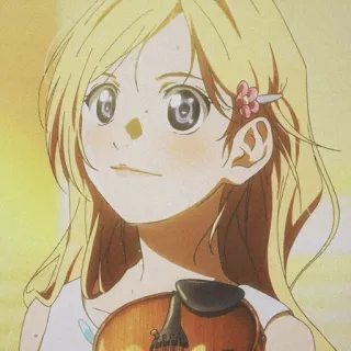 🩰 Kaori Miyazono Your Lie in April Anime, Meisje, Blond, Viool, Schattig, Kaori Miyazono telegram sticker