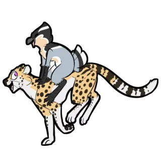 🐯 chita, guaxinim, animal, desenho animado, mamífero, peludo, ilustração telegram sticker