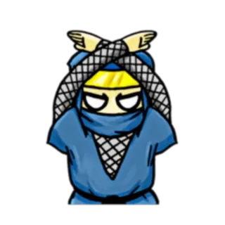 🙅‍♂ Ninja, Dessin animé, Combattant, Arts martiaux, Discrétion, Mascotte telegram sticker