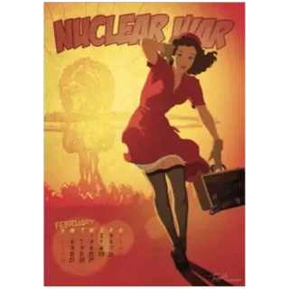 📆 NUCLEAR WAR nuclear war, vintage, retro, atomic bomb, nuclear explosion telegram sticker