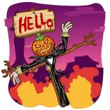 👋 Jack Skellington The Nightmare Before Christmas HELLO halloween, abóbora, o estranho mundo de jack, jack skellington, saudação, assustador, desenho animado whatsapp sticker