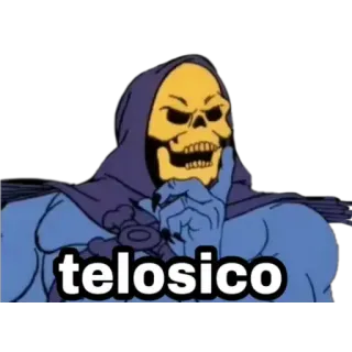🙂 Skeletor Masters of the Universe telosico Skeletor, cattivo, cartone animato, pensando, anni '80 telegram sticker