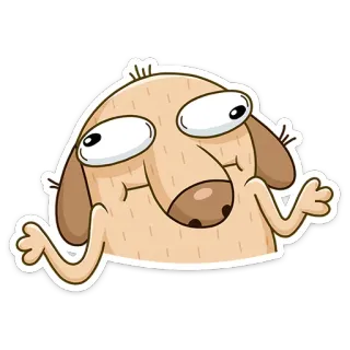 🤔 dog, cartoon, animal, funny, cute, meme telegram sticker
