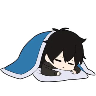 🖤 anime, sleep, chibi, blanket telegram sticker