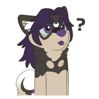 ❓ Furry, Perro, Dibujos animados, Antropomórfico, Lobo, Animal, Lindo, Pegatina telegram sticker