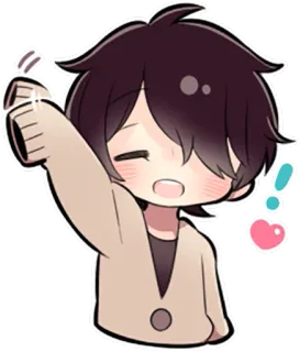 👋 Anime, Kawaii, Fofo, Menino, Sticker, Desenho animado telegram sticker