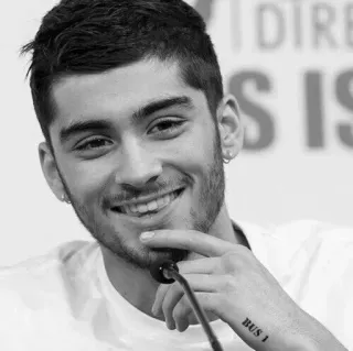 👑 Zayn Malik BUS 1 promi, sänger, schwarz-weiß, porträt, mann, musiker telegram sticker