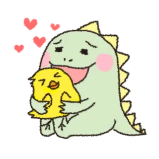 🎋 dinosaure, dessin animé, animal, mignon, illustration, dessin, autocollant, personnage telegram sticker