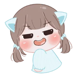 🤨 schattig, cartoon, meisje, kawaii, chibi, lief telegram sticker