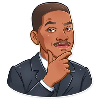 🤔 Will Smith acteur, penser, célébrité, homme, personne telegram sticker