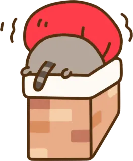 🎅 Katze, Pusheen, Cartoon, süß, Weihnachten, Kamin, Weihnachtsmütze telegram sticker