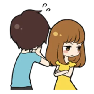 😾 zangado, chateado, desacordo, desenho animado, relacionamento, casal, irritado whatsapp sticker