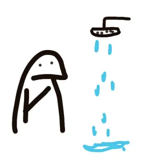 🤧 shower, stick figure, water, bathroom, clean, doodle whatsapp sticker