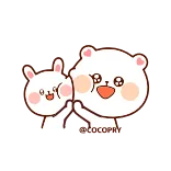 🤗 lindo, conejo, oso, amistad, animales, kawaii telegram sticker