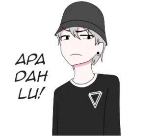 😏 APA DAH LU! menino, desenho animado, apa dah lu, expressão, adesivo, juventude telegram sticker