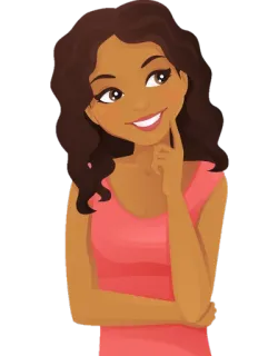 😊 Frau, denken, Cartoon, Illustration, Person whatsapp sticker