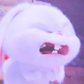 🐰 Snowball The Secret Life of Pets bunny, rabbit, angry, cute, cartoon, movie character whatsapp sticker