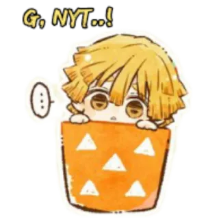 ⚡️ Zenitsu Agatsuma Demon Slayer G, NYT..! อนิเมะ, ดาบพิฆาตอสูร, เซ็นนิตสึ, น่ารัก, คาวาอิ, การ์ตูน telegram sticker