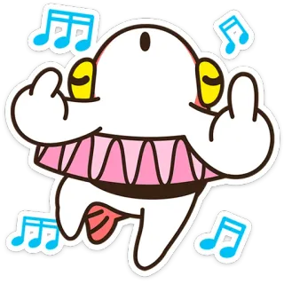 ⭐ การ์ตูน, ท่าทางไม่สุภาพ, ดนตรี, น่ารัก, ตัวละคร telegram sticker