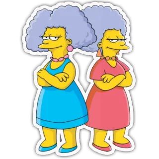 👯 Patty Bouvier The Simpsons Patty Bouvier, Selma Bouvier, The Simpsons, cartoon, sticker telegram sticker