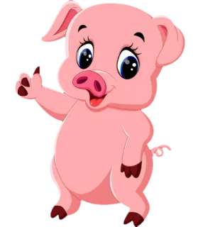 🐷 หมู, สัตว์, การ์ตูน, นิ้วกลาง, ดูถูก, ท่าทาง telegram sticker