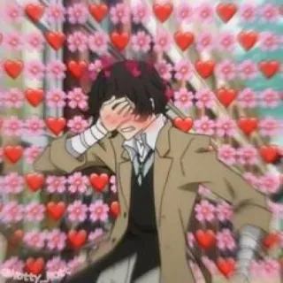 😳 Osamu Dazai Bungou Stray Dogs Anime, Erröten, Herzen, Osamu Dazai, Bungou Stray Dogs, Verlegen telegram sticker
