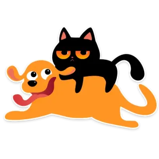 🥰 Katze, Hund, Tier, Haustier, Aufkleber, Cartoon telegram sticker