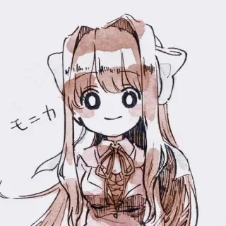 📄 Monika Doki Doki Literature Club! モニカ Anime, Fille, Monika, Mignon, Manga telegram sticker
