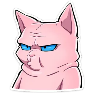 😮‍💨 cat, animal, pink, funny, sticker, angry, cartoon telegram sticker