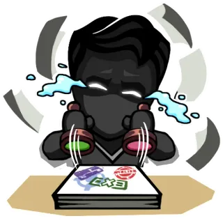 😰 estresado, llorando, documentos, oficina, frustrado telegram sticker