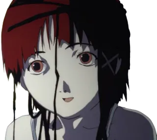 🙂 Lain Iwakura Serial Experiments Lain Anime, Ragazza, Lain, Iwakura, Serial Experiments Lain, Cyberpunk, Wired telegram sticker