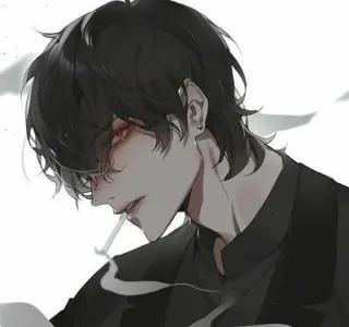 🚬 Anime, Fumo, Sigaretta, Occhi Rossi, Gotico telegram sticker