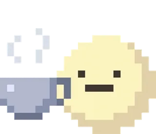 ☕ pixel art, coffee, drink, cute, relax whatsapp sticker